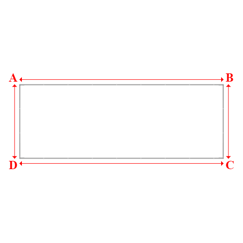 Bâche plate rectangle sur mesure en Membrane PVC 670gr/m² Blanc RAL 9016 - 11.00x4.00m