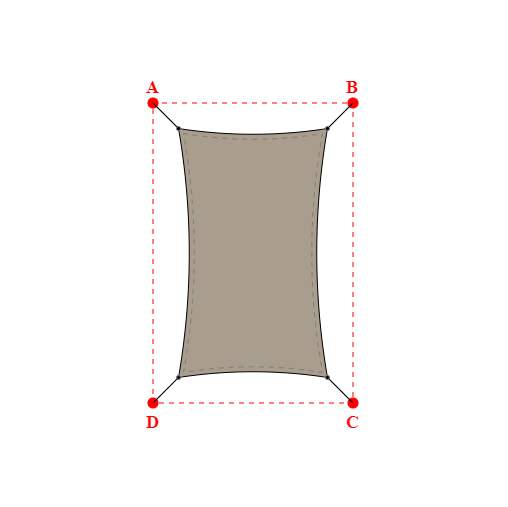 Voile d'ombrage rectangle en Soltis Lounge 96 Taupe 96-50850 - 1,49x2,49x1,49x2,49m