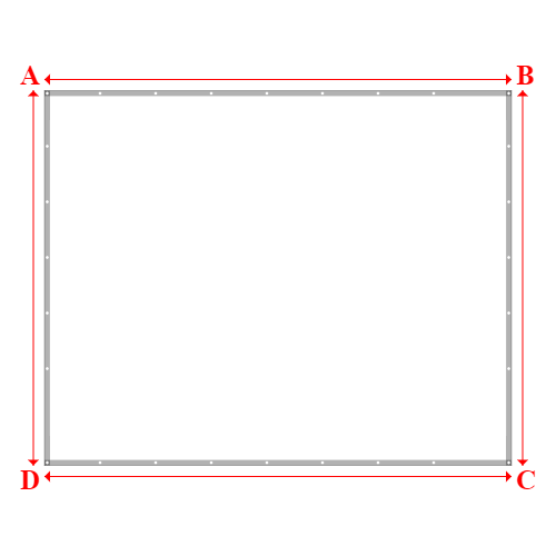 Bâche plate rectangle sur mesure en Membrane PVC 670gr/m² Blanc RAL 9016 - 4.30x3.45m