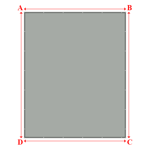 Bâche plate rectangle sur mesure en Membrane PVC 670gr/m² Gris clair RAL 7038 - 4.60x5.70m