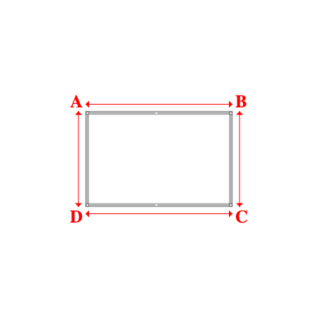 Bâche plate rectangle sur mesure en Membrane PVC 670gr/m² Blanc RAL 9016 - 2.08x1.35m