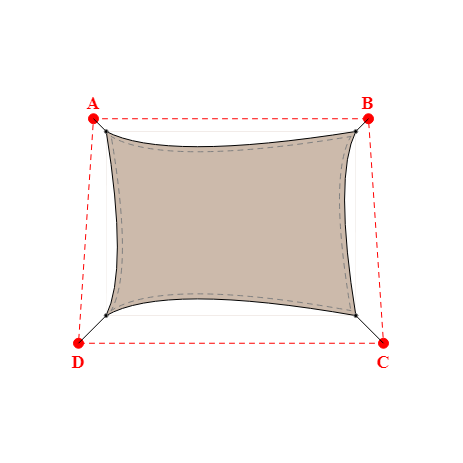 Voile d'ombrage trapèze en Soltis Lounge 96 Sandy beige 96-2135 - 4,99x3,69x4,99x3,69m