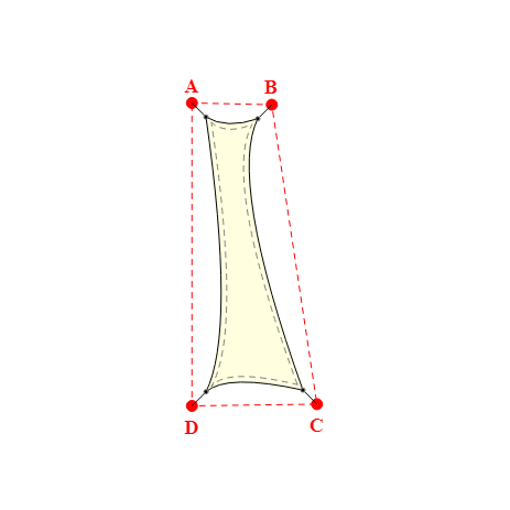 Voile d'ombrage trapèze en Soltis Lounge 96 Blanc Cassé 96-1103 - 0,94x4,96x1,76x4,99m