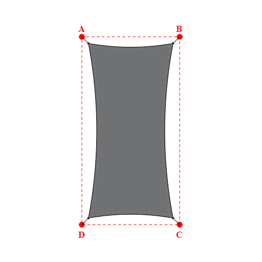 Voile d'ombrage rectangle en Soltis Perform 92 Béton 92-2167 - 3,29x6,79x3,29x6,79m