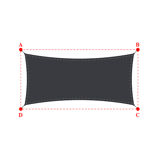 Voile d'ombrage rectangle en Soltis Perform 92 Anthracite 92-2047 - 6,99x3,29x6,99x3,29m