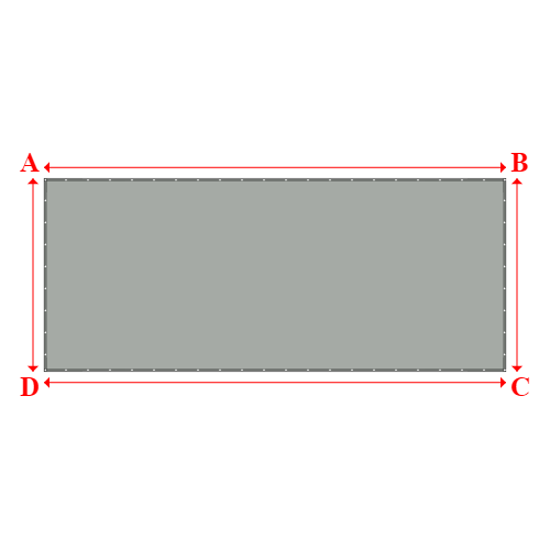 Bâche plate rectangle sur mesure en Membrane PVC 670gr/m² Gris clair RAL 7038 - 7.78x3.25m