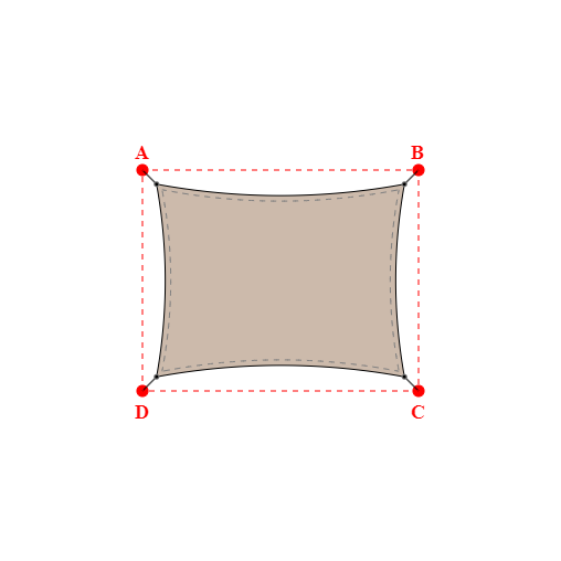 Voile d'ombrage rectangle en Soltis Lounge 96 Sandy beige 96-2135 - 4,49x3,49x4,49x3,49m