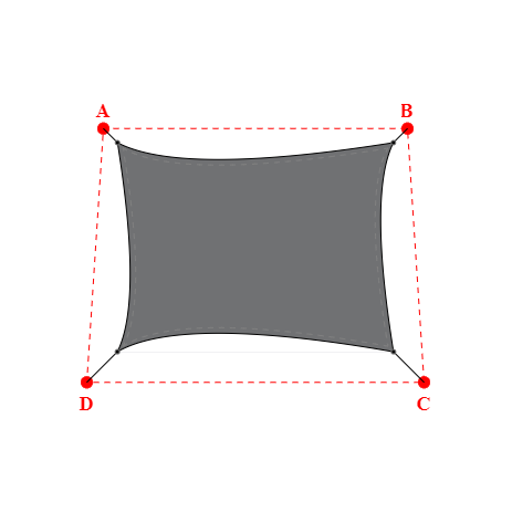 Voile d'ombrage trapèze en Soltis Perform 92 Béton 92-2167 - 4,99x3,79x4,99x3,79m