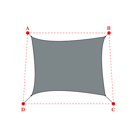 Voile d'ombrage trapèze en Soltis Lounge 96 Platine 96-50844 - 4,99x3,99x4,99x3,99m