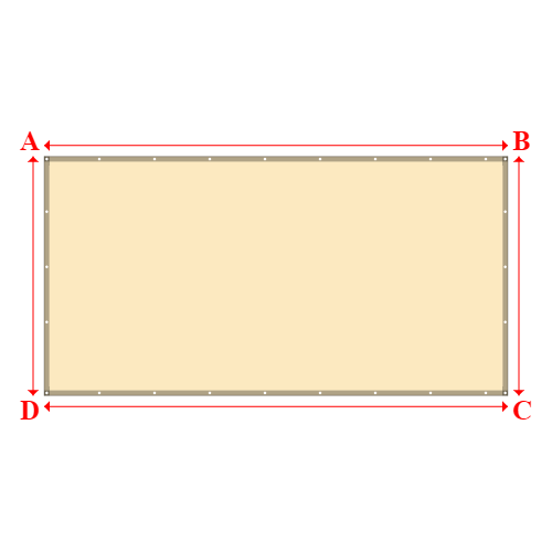 Bâche plate rectangle sur mesure en Membrane PVC 670gr/m² Beige ral 1015 - 4.50x2.32m