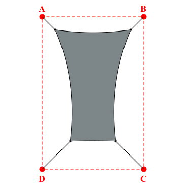 Voile d'ombrage rectangle en Soltis Lounge 96 Platine 96-50844 - 1,49x2,19x0,89x2,19m
