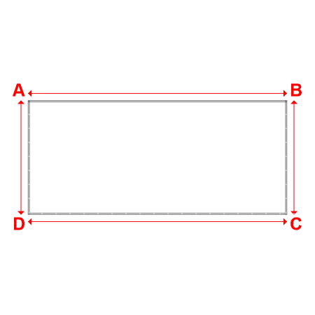 Bâche plate rectangle sur mesure en Membrane PVC 670gr/m² Blanc RAL 9016 - 6.35x2.80m