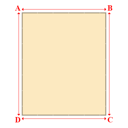 Bâche plate rectangle sur mesure en Membrane PVC 670gr/m² Beige ral 1015 - 4.50x5.50m