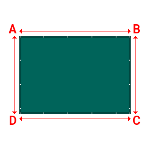 Bâche plate rectangle sur mesure en Membrane PVC 670gr/m² Vert industrie RAL 6026 - 3.00x2.10m
