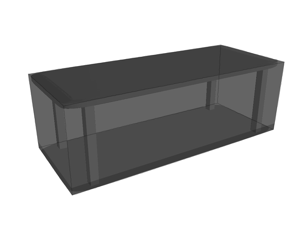 Table de jardin rectangle en Membrane PVC 670gr/m² Noir RAL 9005