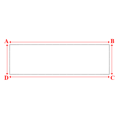 Bâche plate rectangle sur mesure en Membrane PVC 670gr/m² Blanc RAL 9016 - 11.30x3.40m
