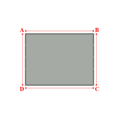 Bâche plate rectangle sur mesure en Membrane PVC 670gr/m² Gris clair RAL 7038 - 2.90x2.20m