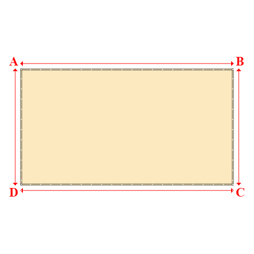 Bâche plate rectangle sur mesure en Membrane PVC 670gr/m² Beige ral 1015 - 5.30x2.90m