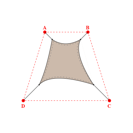 Voile d'ombrage trapèze en Soltis Lounge 96 Sandy beige 96-2135 - 0,99x1,69x1,89x1,69m