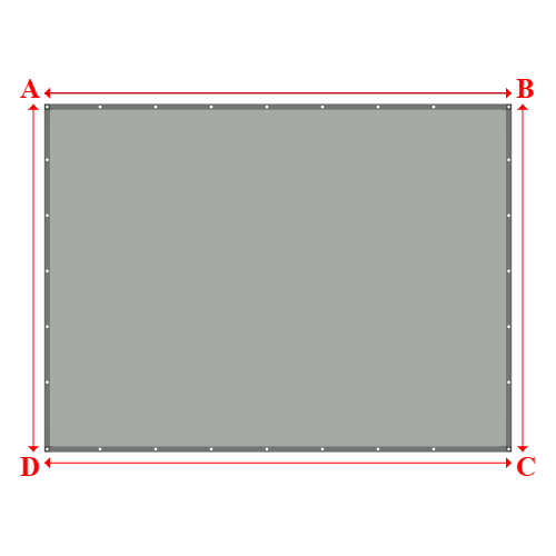 Bâche plate rectangle sur mesure en Membrane PVC 670gr/m² Gris clair RAL 7038 - 4.30x3.20m