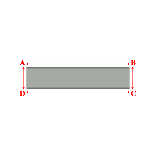 Bâche plate rectangle sur mesure en Membrane PVC 670gr/m² Gris clair RAL 7038 - 3.30x0.71m