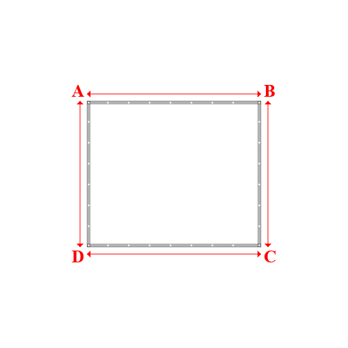 Bâche plate rectangle sur mesure en Membrane PVC 670gr/m² Blanc RAL 9016 - 2.50x2.10m