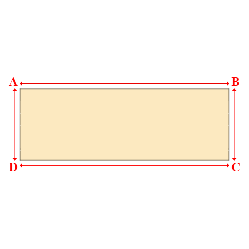 Bâche plate rectangle sur mesure en Membrane PVC 670gr/m² Beige ral 1015 - 11.60x4.00m
