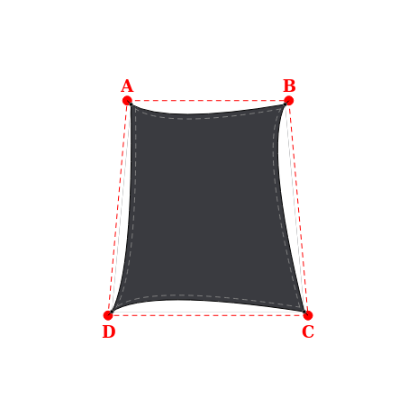 Voile d'ombrage trapèze en Soltis Perform 92 Anthracite 92-2047 - 3,42x4,62x4,27x4,62m