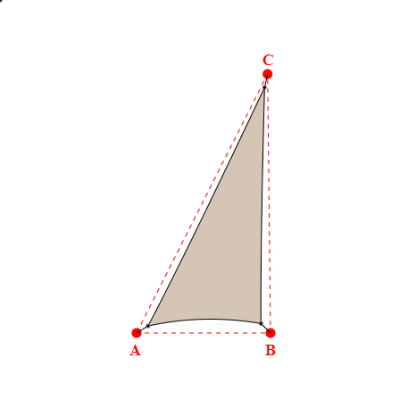 Voile d'ombrage triangle en Soltis Perform 92 Beige Sablé 92-2135 - 2,53x5,28x5,94m