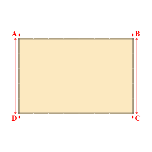 Bâche plate rectangle sur mesure en Membrane PVC 670gr/m² Beige ral 1015 - 3.80x2.50m