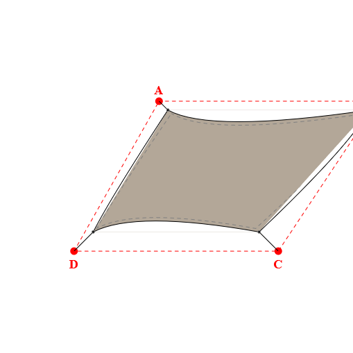 Voile d'ombrage trapèze en Soltis Perform 92 Taupe 92-50850 - 5,80x4,38x4,78x4,16m