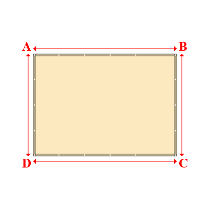 Bâche plate rectangle sur mesure en Membrane PVC 670gr/m² Beige ral 1015 - 2.80x2.00m