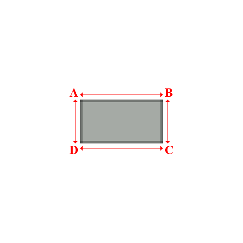 Bâche plate rectangle sur mesure en Membrane PVC 670gr/m² Gris clair RAL 7038 - 1.70x0.90m