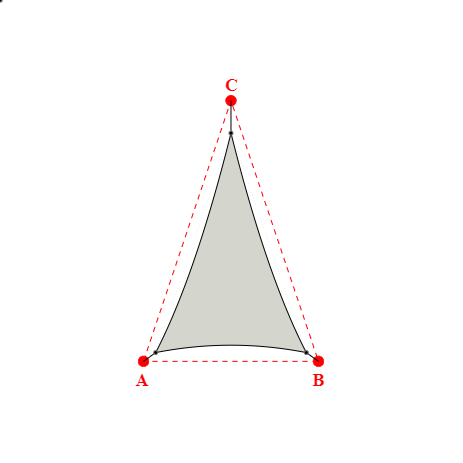 Voile d'ombrage triangle en Soltis Perform 92 Galet 92-2171 - 3,01x4,64x4,64m