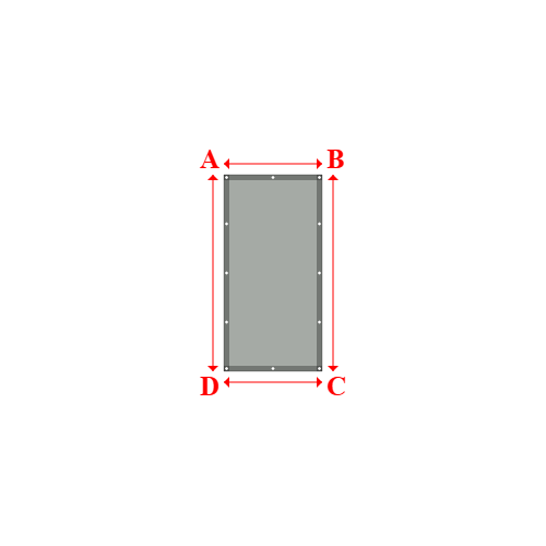 Bâche plate rectangle sur mesure en Membrane PVC 670gr/m² Gris clair RAL 7038 - 0.90x1.80m