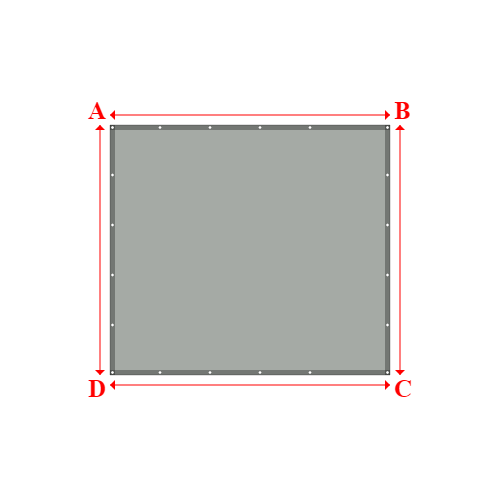 Bâche plate rectangle sur mesure en Membrane PVC 670gr/m² Gris clair RAL 7038 - 2.80x2.50m