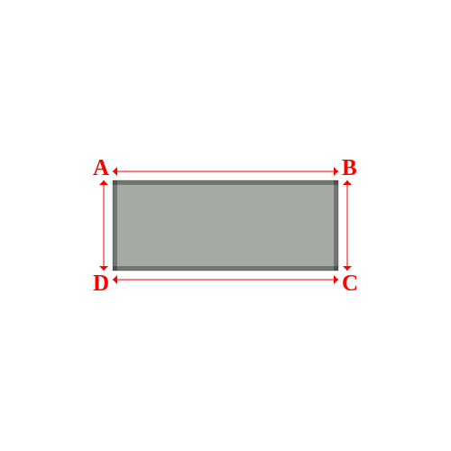 Bâche plate rectangle sur mesure en Membrane PVC 670gr/m² Gris clair RAL 7038 - 2.50x1.00m