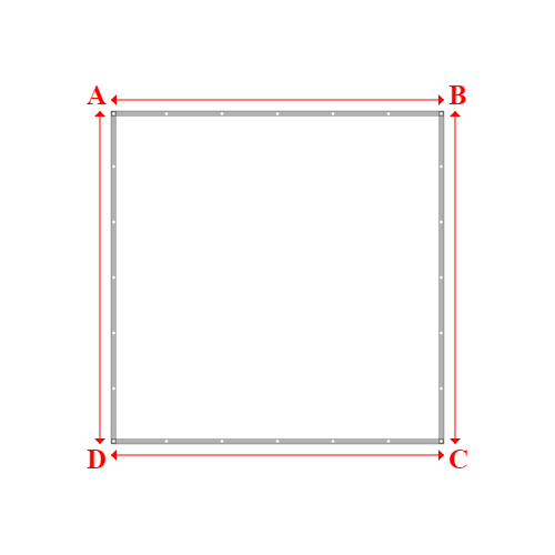 Bâche plate rectangle sur mesure en Membrane PVC 670gr/m² Blanc RAL 9016 - 3.00x3.00m