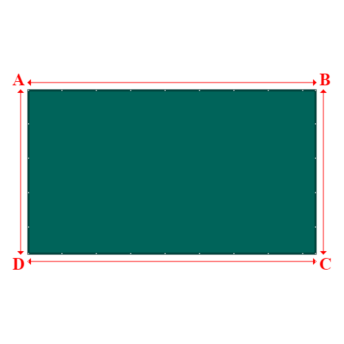 Bâche plate rectangle sur mesure en Membrane PVC 670gr/m² Vert industrie RAL 6026 - 7.00x4.00m