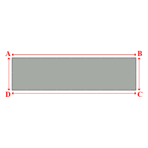 Bâche plate rectangle sur mesure en Membrane PVC 670gr/m² Gris clair RAL 7038 - 11.40x3.00m