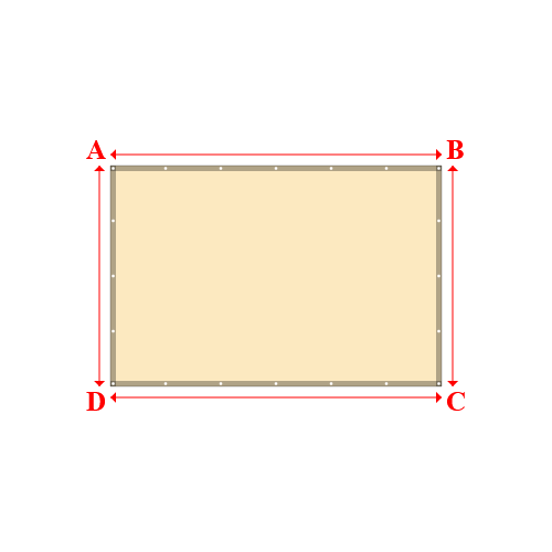 Bâche plate rectangle sur mesure en Membrane PVC 670gr/m² Beige ral 1015 - 3.00x2.00m
