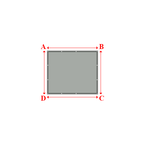Bâche plate rectangle sur mesure en Membrane PVC 670gr/m² Gris clair RAL 7038 - 1.75x1.50m