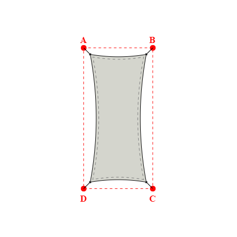 Voile d'ombrage rectangle en Soltis Perform 92 Galet 92-2171 - 2,19x4,99x2,19x4,99m