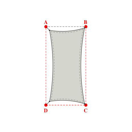 Voile d'ombrage rectangle en Soltis Perform 92 Galet 92-2171 - 2,46x5,33x2,46x4,99m