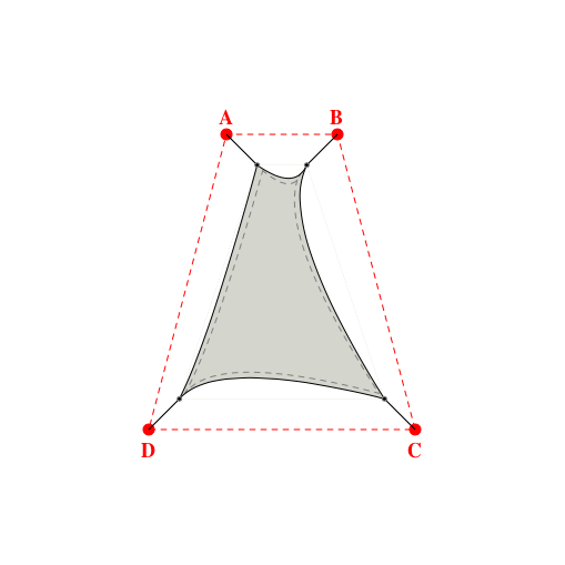Voile d'ombrage trapèze en Soltis Perform 92 Galet 92-2171 - 0,89x4,39x3,69x4,39m