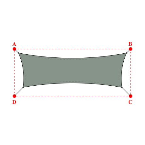 Voile d'ombrage rectangle en Soltis Perform 92 Vert de gris 92-51179 - 6,89x2,19x6,29x2,19m