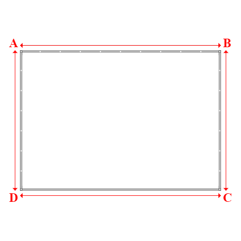 Bâche plate rectangle sur mesure en Membrane PVC 670gr/m² Blanc RAL 9016 - 4.30x3.00m