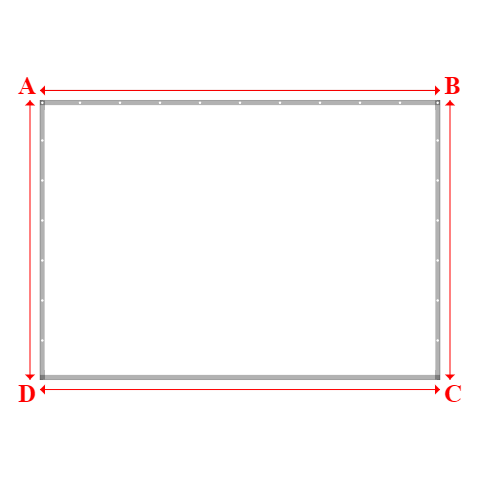 Bâche plate rectangle sur mesure en Membrane PVC 670gr/m² Blanc RAL 9016 - 4.30x3.00m