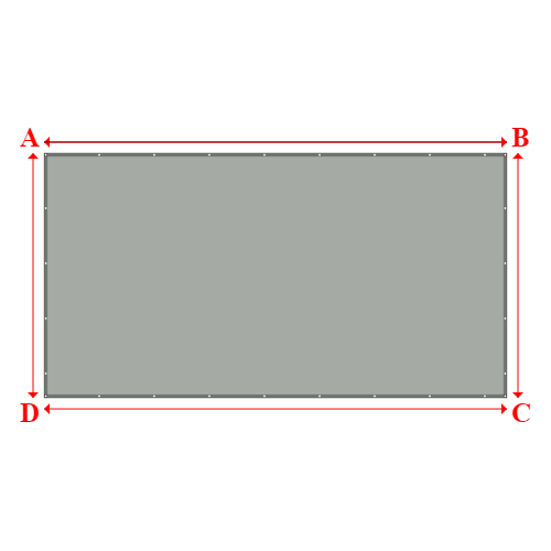 Bâche plate rectangle sur mesure en Membrane PVC 670gr/m² Gris clair RAL 7038 - 6.60x3.49m