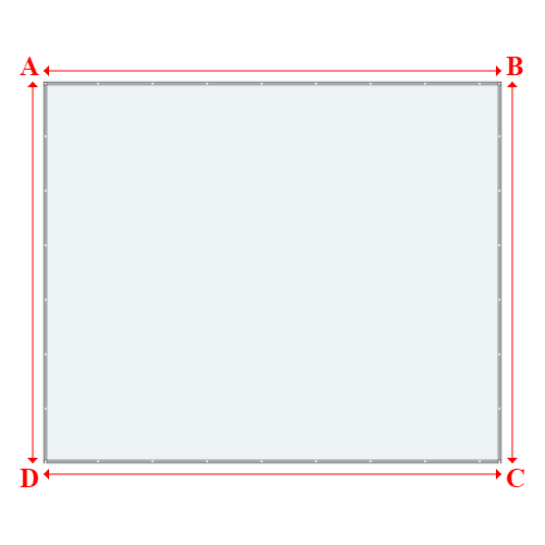 Bâche plate rectangle sur mesure en Toile PVC 530 gr/m² - ignifugée M1, toile PVC Etanche Blanc - 6.00x5.00m